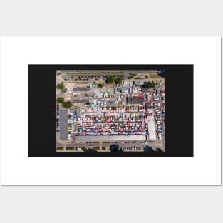 Local grocery market aerial view Posters and Art